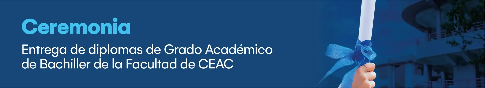 Entrega de diplomas de grado académico de bachiller de la Facultad de Ciencias Económicas, Administrativas y Contables