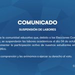 Comunicado: Sobre suspensión de labores 04 de octubre de 2024