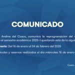 Comunicado: Reprogramación cronograma de matrículas para el semestre académico 2025-I (Pregrado)