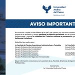 Aviso importante: sobre modalidad de titulación mediante trabajo de suficiencia profesional