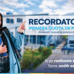 Recordatorio: primera cuota de pensión (pregrado y segundas especialidades)